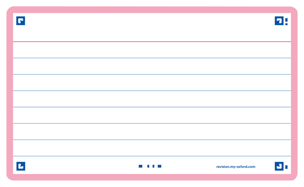 OXFORD FLASH 2.0 flashcards, ruled with frame, 75mm x 125mm, pack of 80