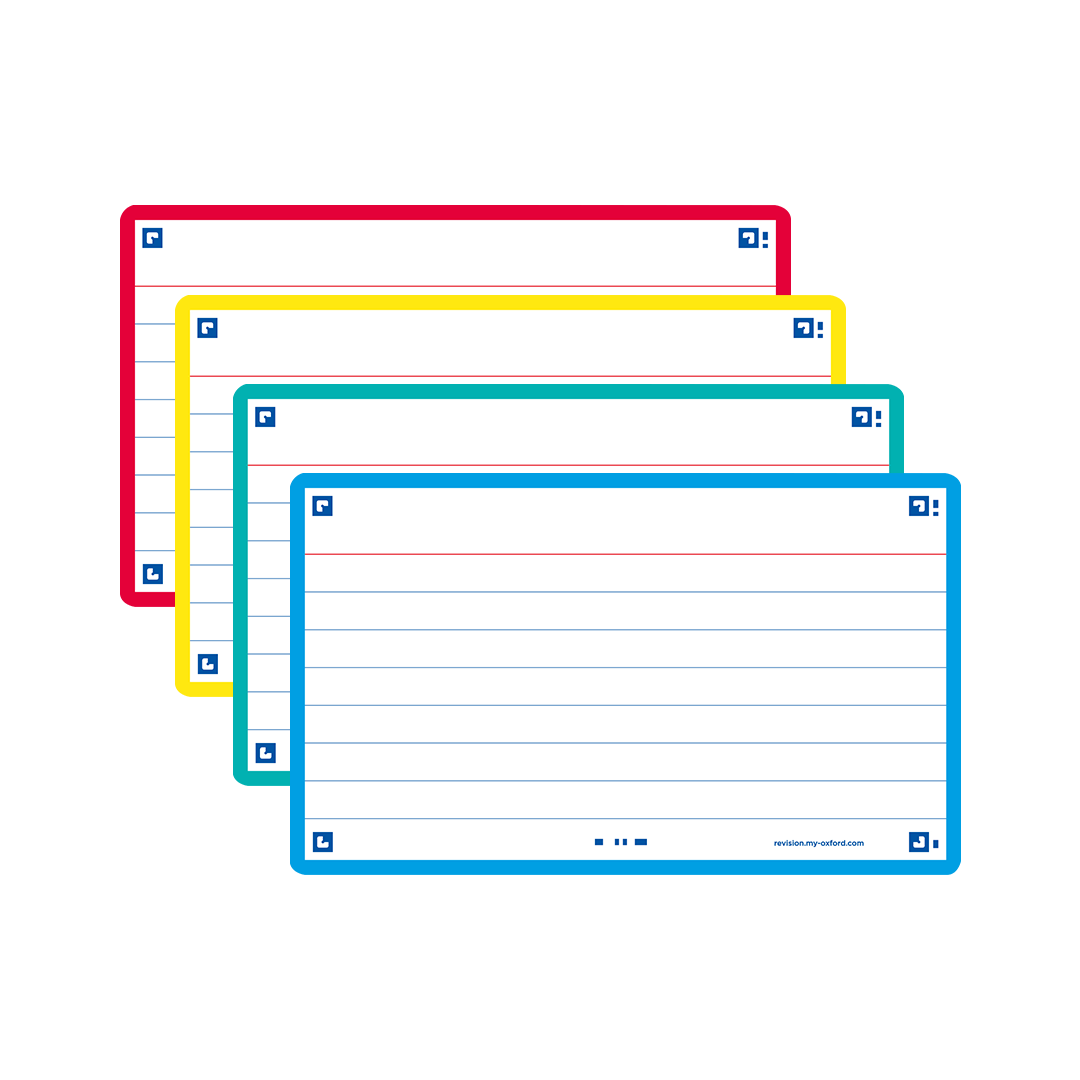 OXFORD FLASH 2.0 flashcards - ruled with 4 assorted colour frames